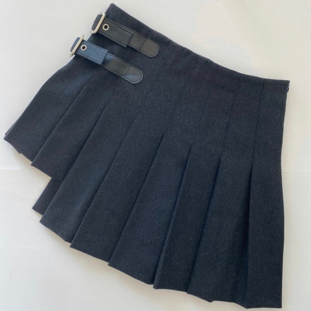 Dolce & Gabbana Pleated Asymmetrical Skirt Wool VTG RARE Y2K 2003